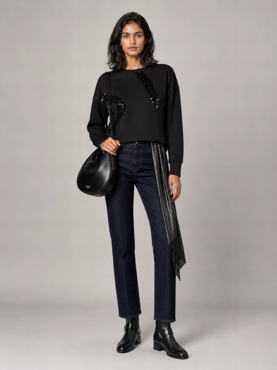 Emporio Armani sequin-embellished long-sleeve sweatshirt