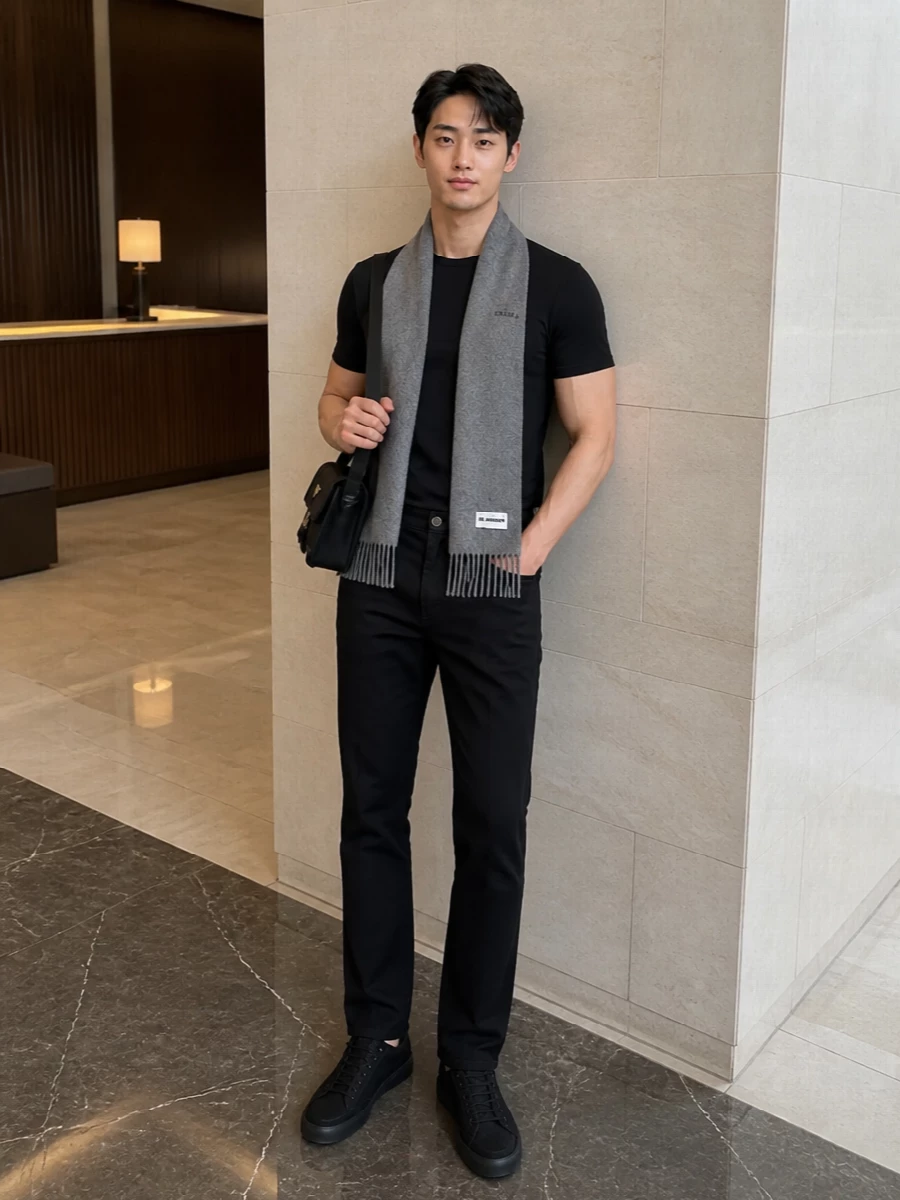 Zegna armani black outfit prada sneakers