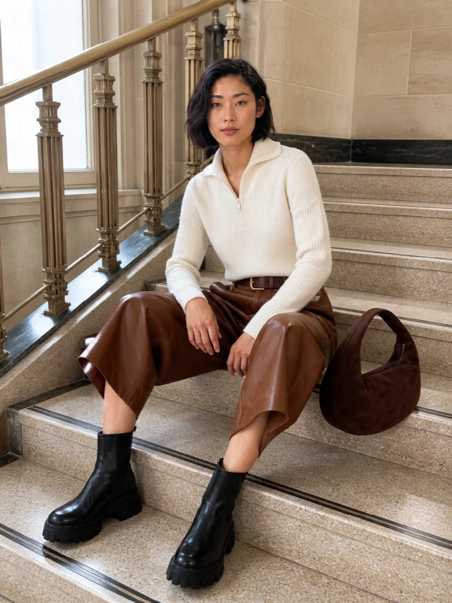 Haikure culotte courreges knit prada boots