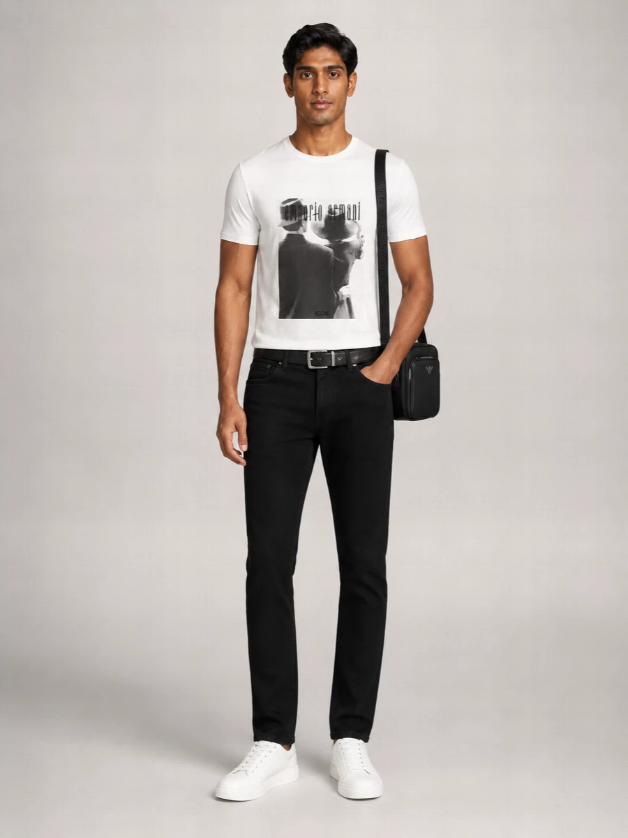 Emporio Armani Printed Cotton T-Shirt