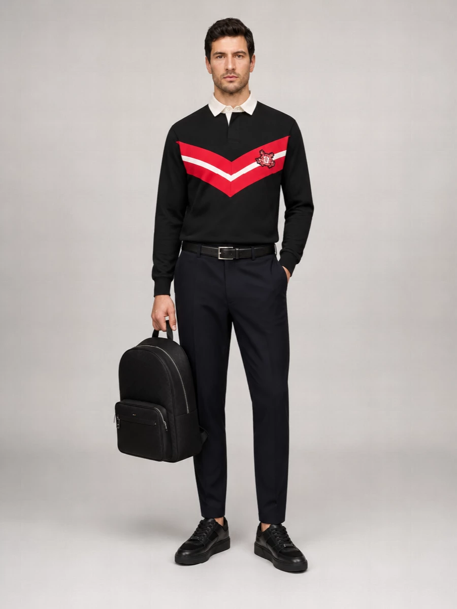 Boss Long-Sleeve Cotton Polo Shirt