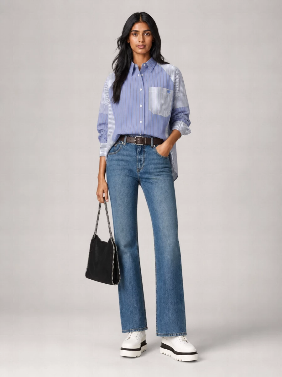 Stella Mccartney Denim Straight-Leg Trousers