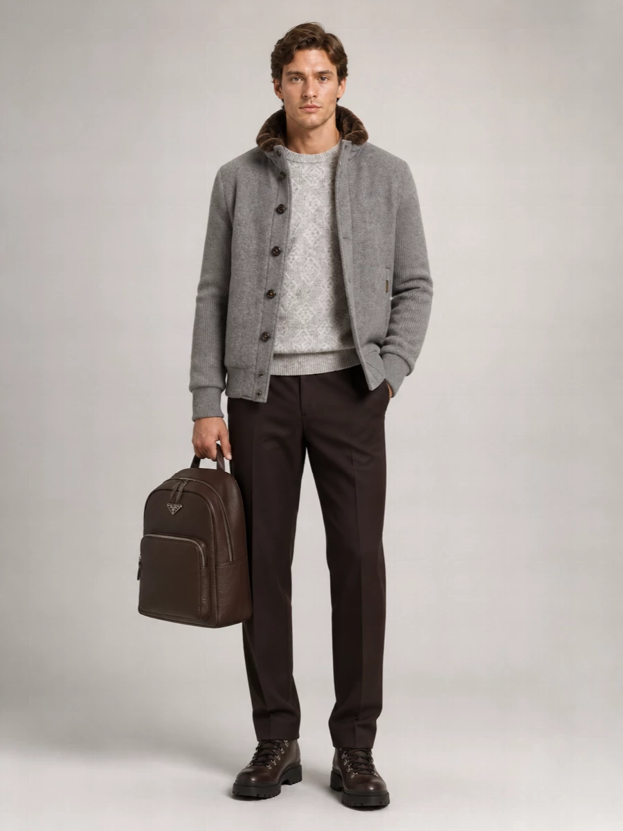 Moorer cashmere down padded coat