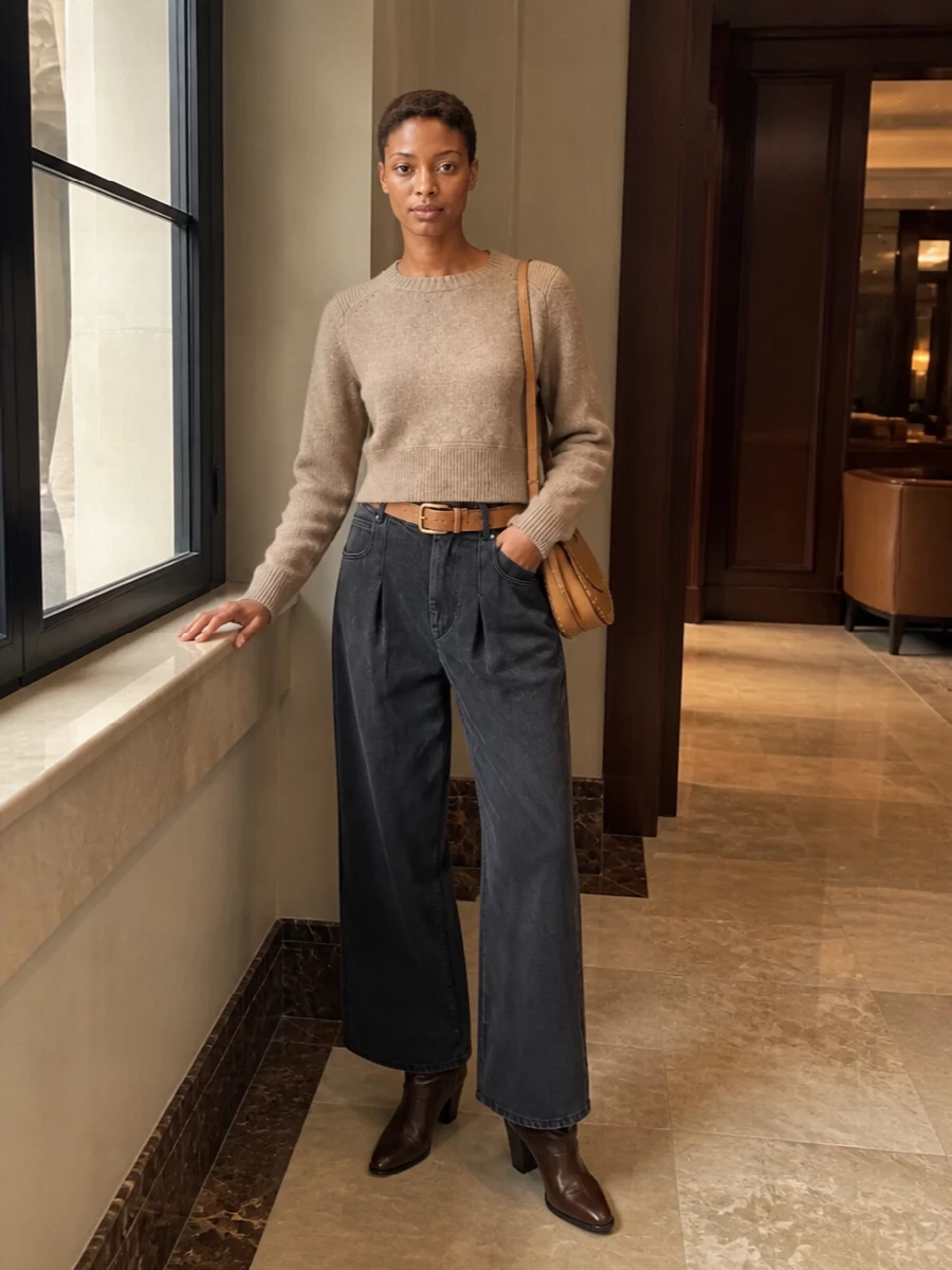 Isabel marant camel jumper wide leg trousers