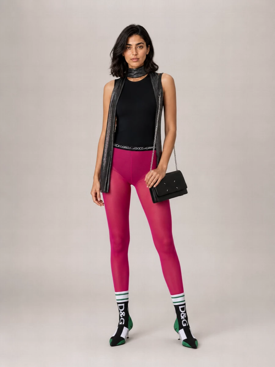 Dolce&Gabbana Sheer Logo Lace Leggings