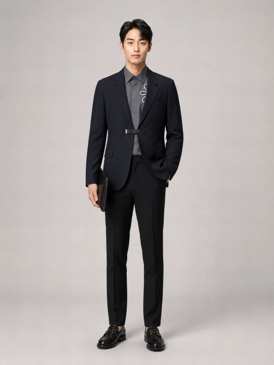 Fendi Wool Single-Breasted Suit Jacket