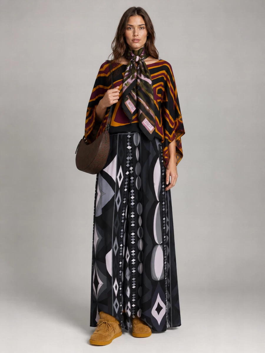 Pucci printed silk batwing blouse