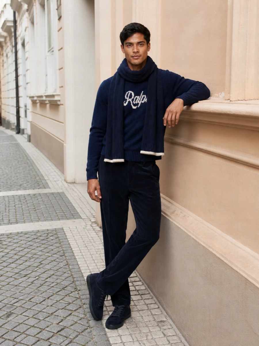 Polo ralph lauren sweater prada corduroy trousers