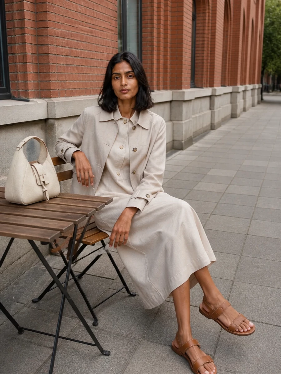S max mara beige midi dress harris wharf jacket