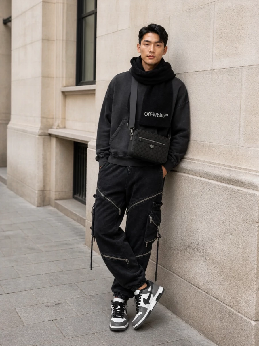 Off white hoodie cargos gucci crossbody