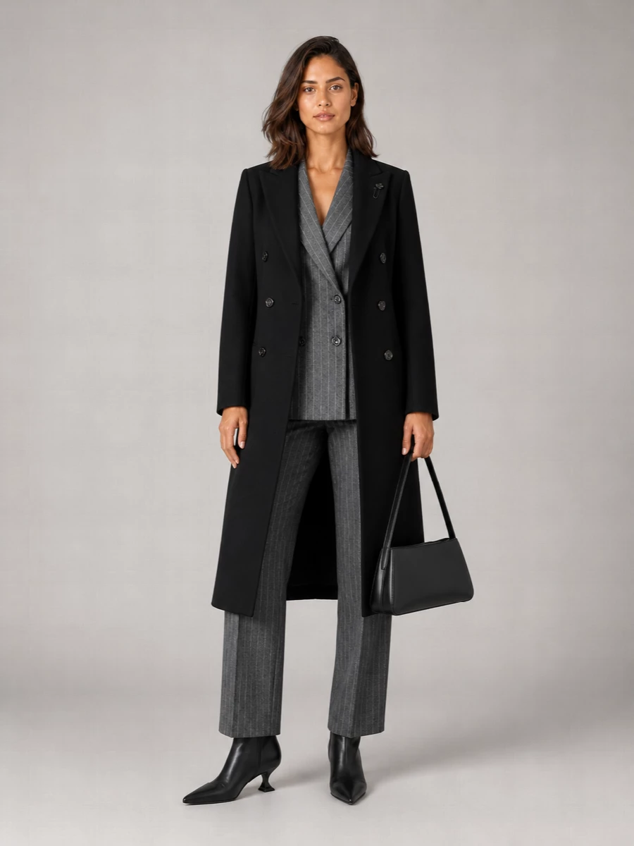 Lardini cashmere regular-fit double-breasted coat