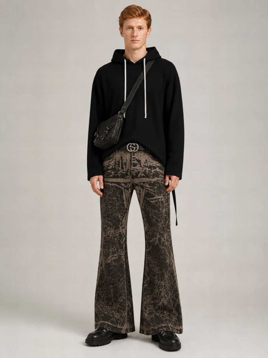 Rick Owens Drkshdw High-Rise Flared Denim Trousers