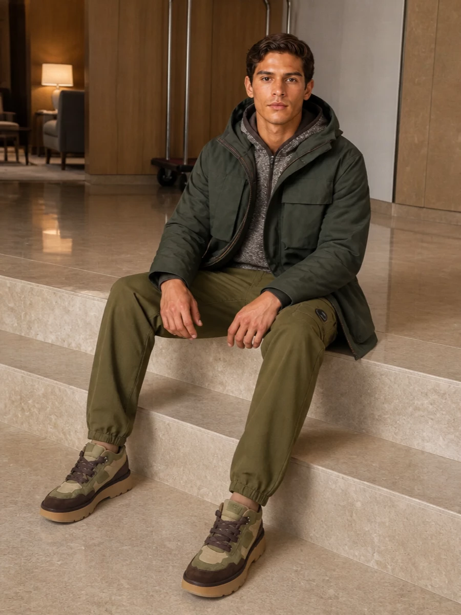 K way parka cp company cargo ugg boots outfit