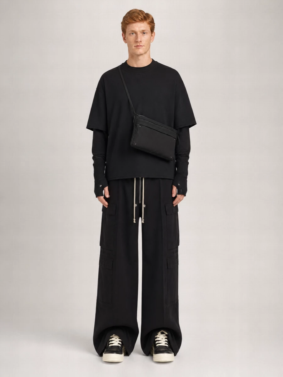 Rick Owens Drkshdw Cotton Layered Long-Sleeve T-Shirt