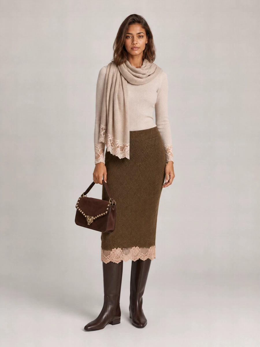 Valentino Garavani metallic fitted skirt
