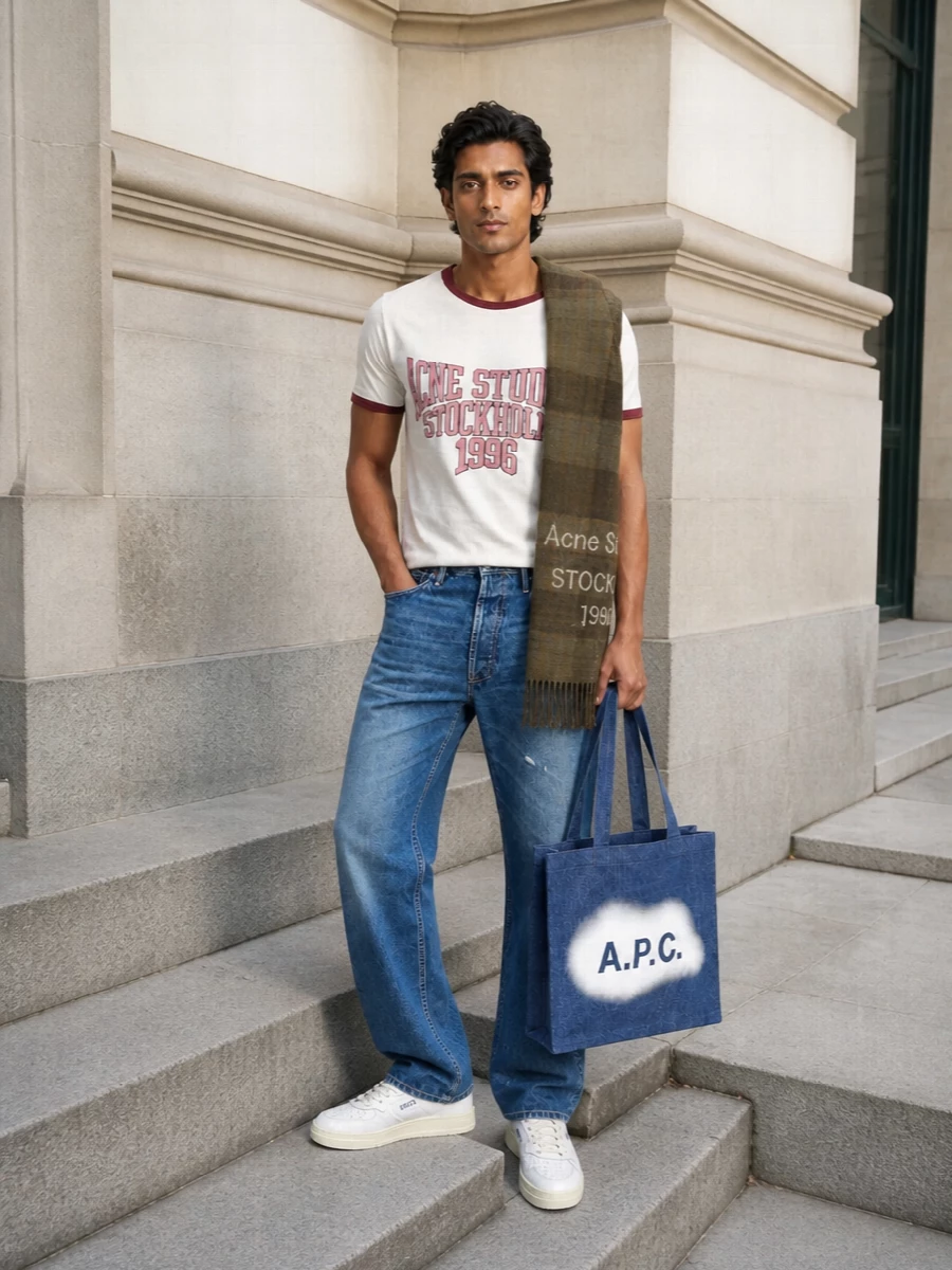 Acne studios ringer tee autry sneakers jeans
