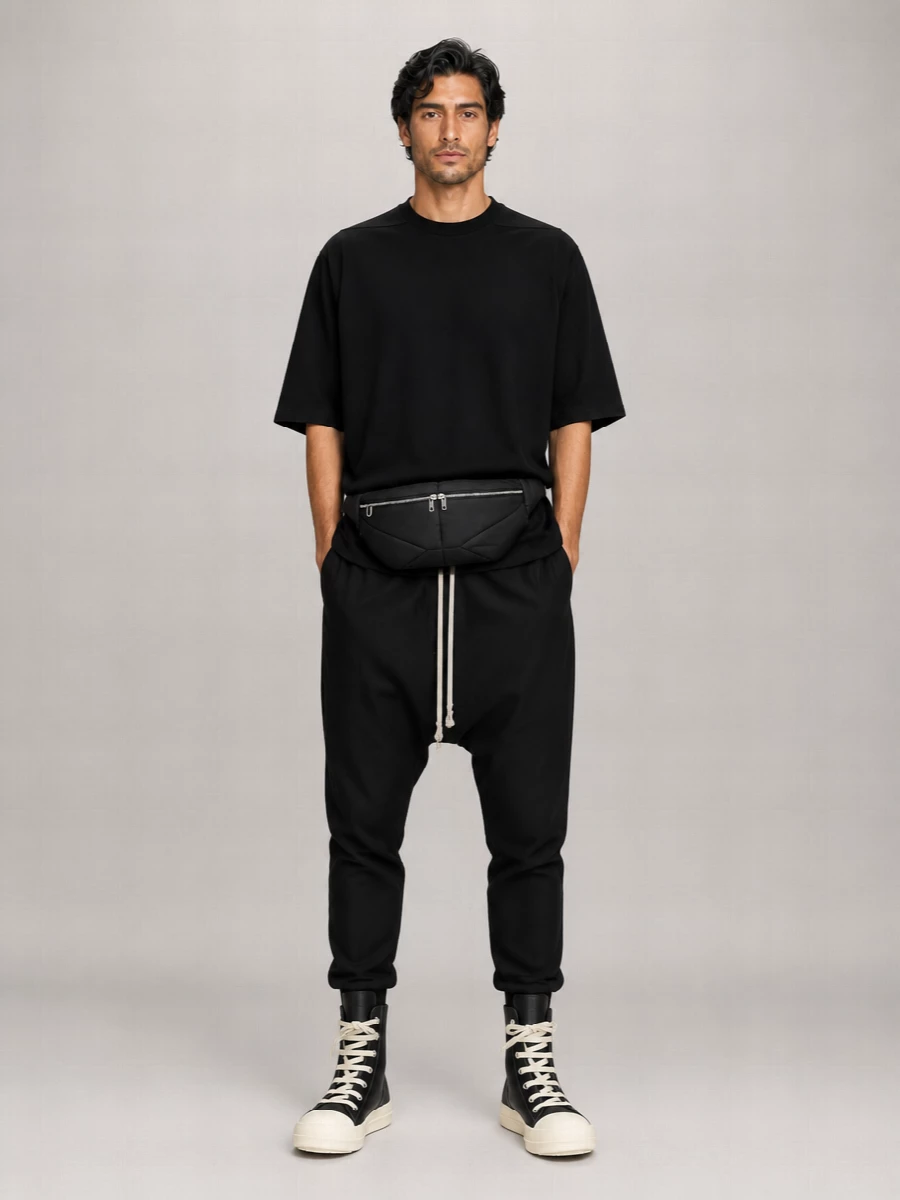 Rick Owens Wool Straight-Leg Drop-Crotch Trousers