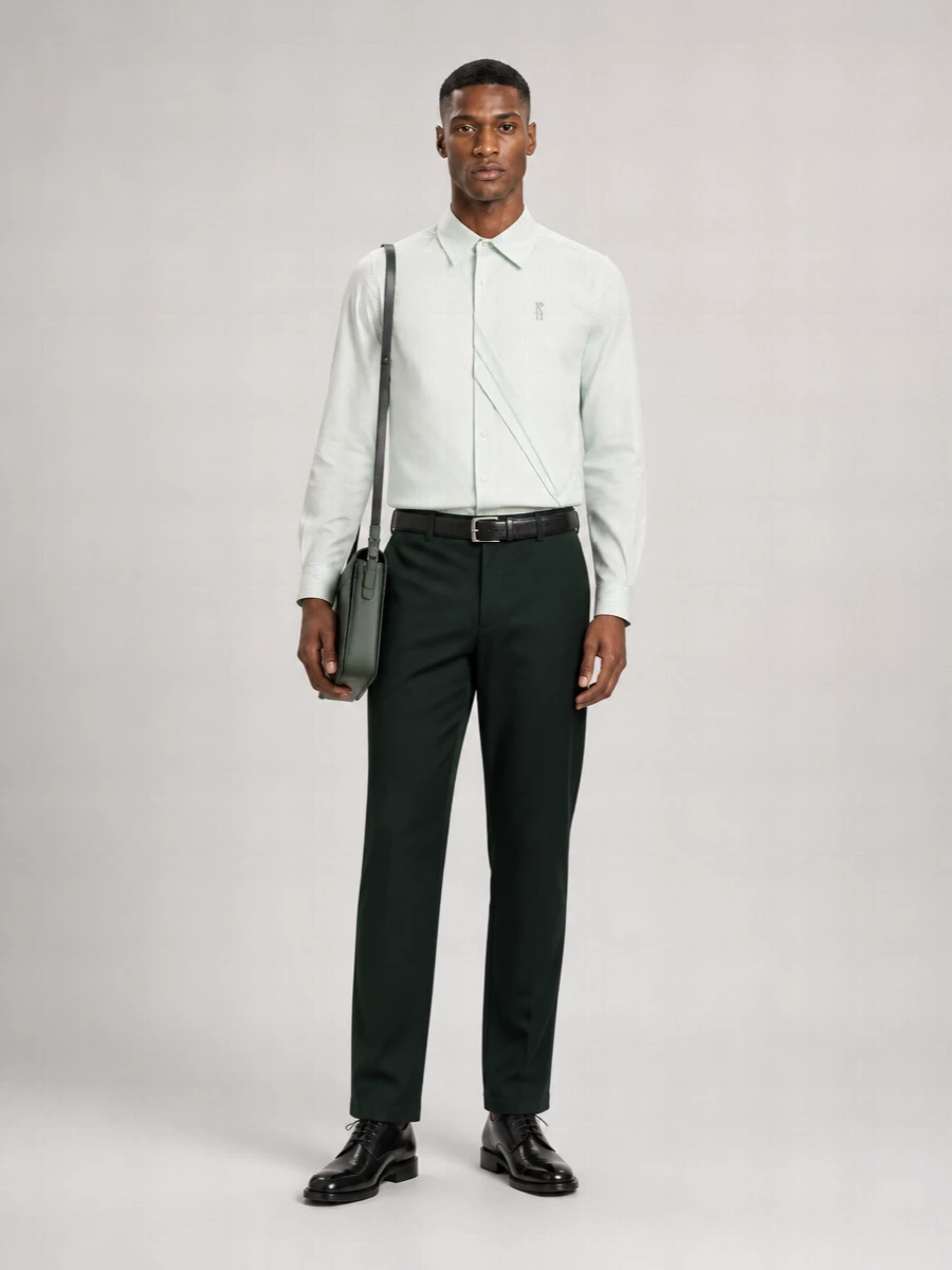 Kiko Kostadinov Virgin Wool Pleated Wide-Leg Straight-Leg Trousers