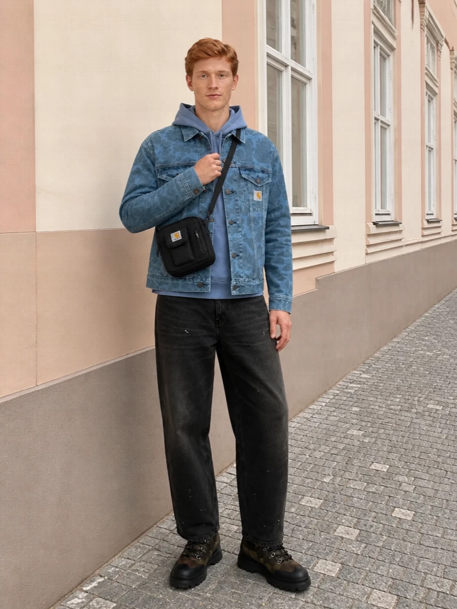 Carhartt wip camo jacket black jeans outfit