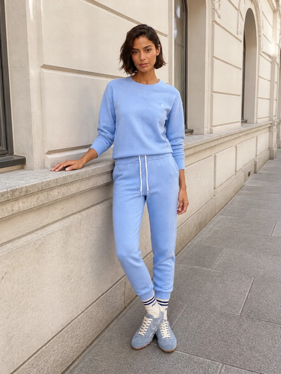 Ralph lauren pastel joggers blue hogan sneakers