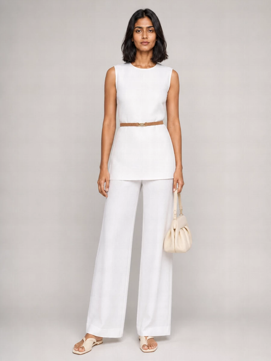 Semicouture Linen Wide-Leg Trousers
