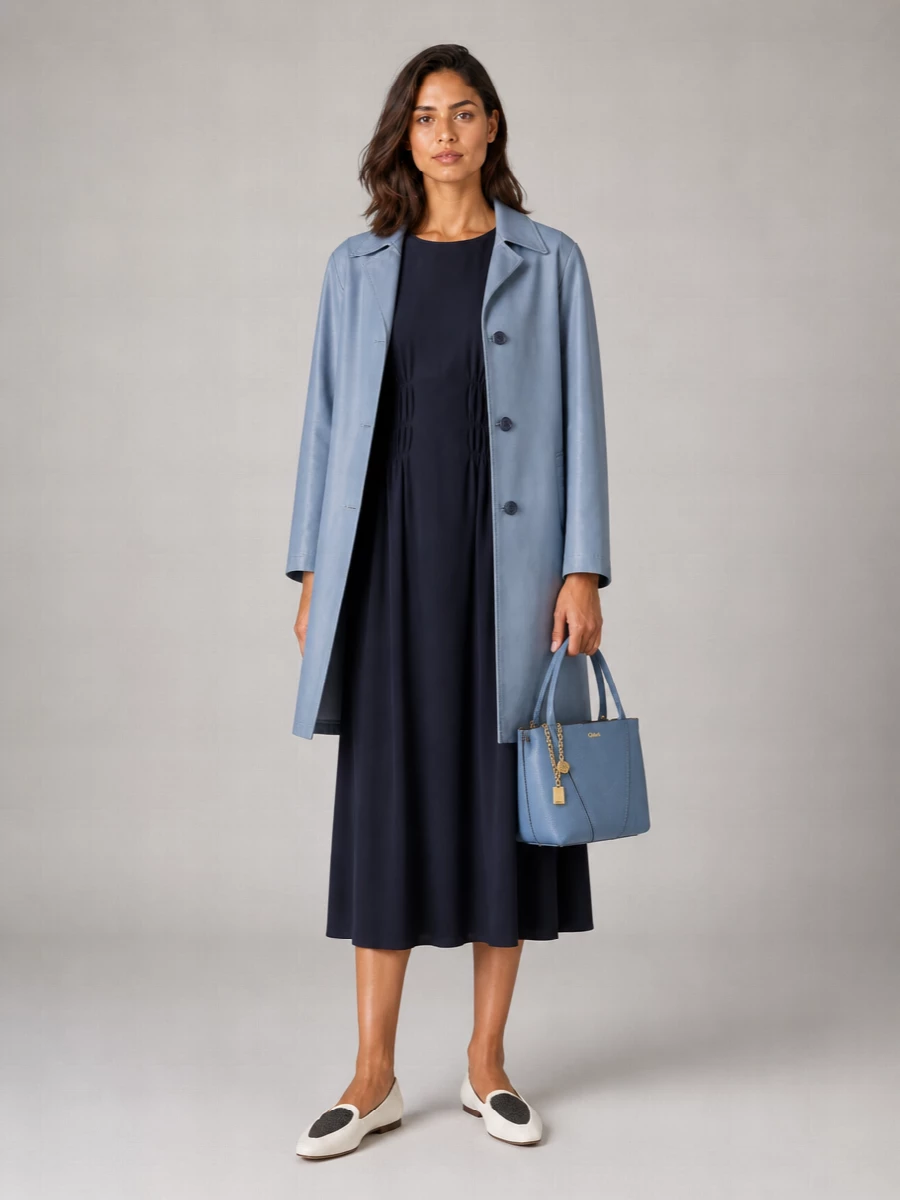 Chloé Lamb Leather Single-Breasted Coat