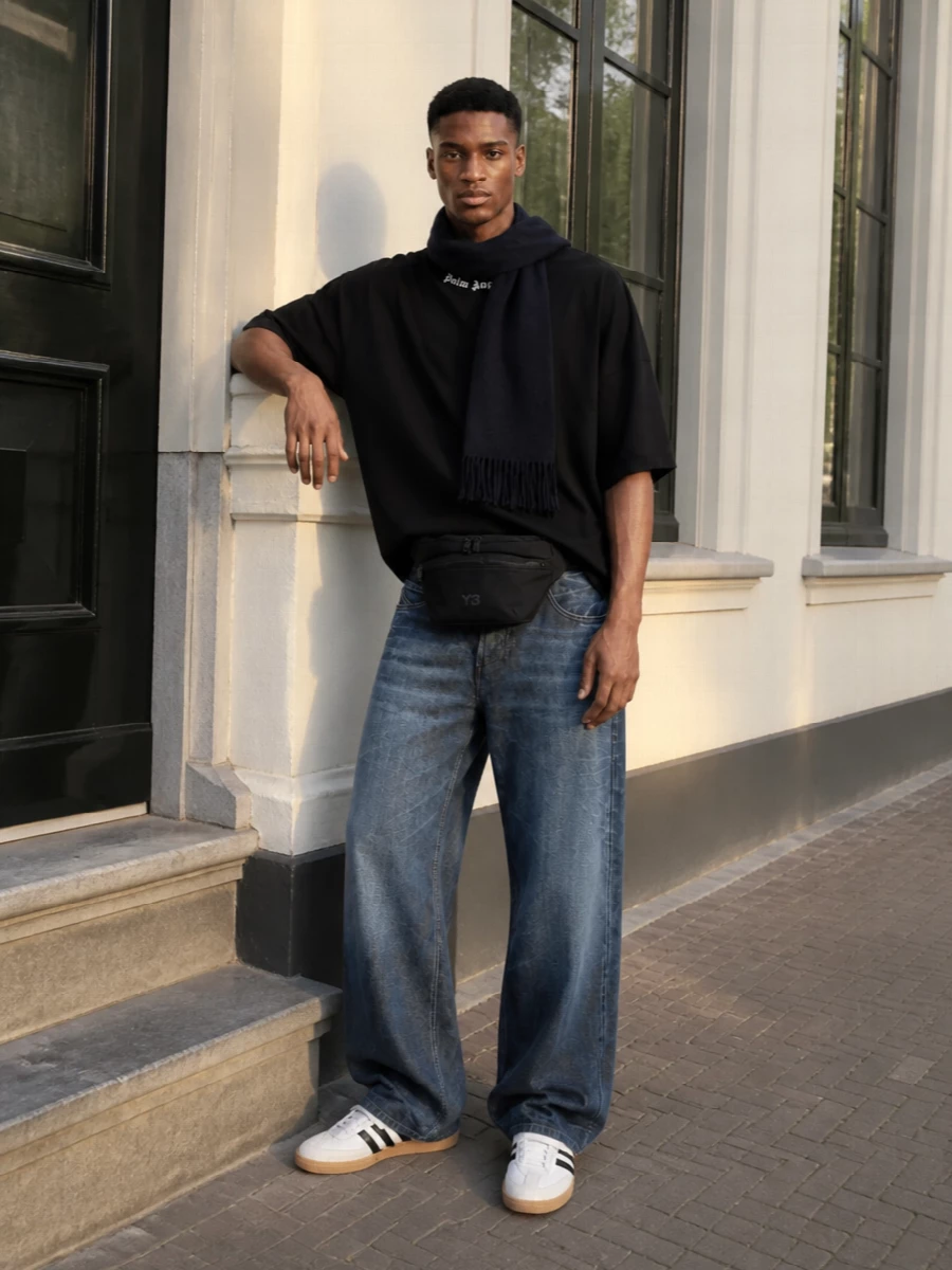 Palm angels tee diesel wide jeans adidas samba