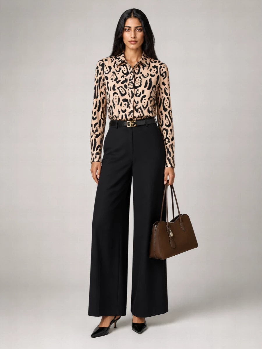 Sportmax Silk Animal-Print Shirt