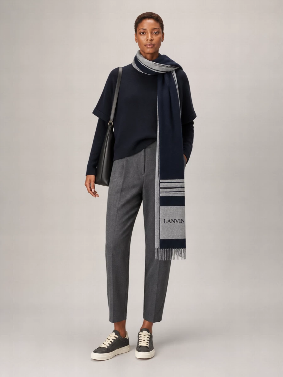 Darkpark Cashmere Wool Double-Sleeve Crew-Neck Sweater
