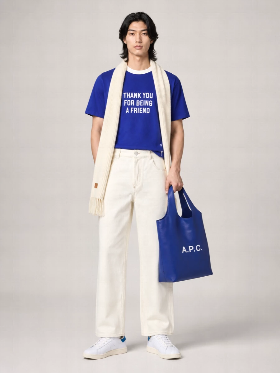 Ami Paris Logo Print Cotton T-Shirt