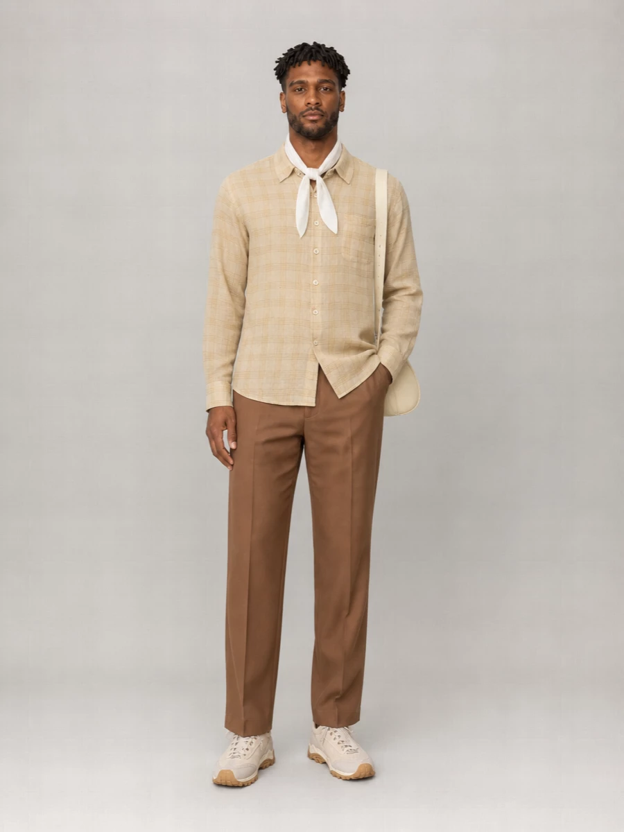 Our Legacy Linen Checked Long-Sleeve Shirt