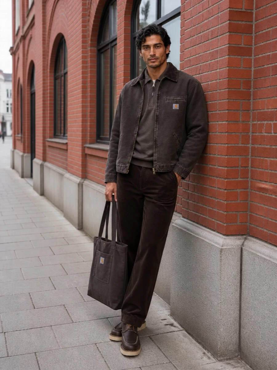 Carhartt wip brown work jacket corduroy pants
