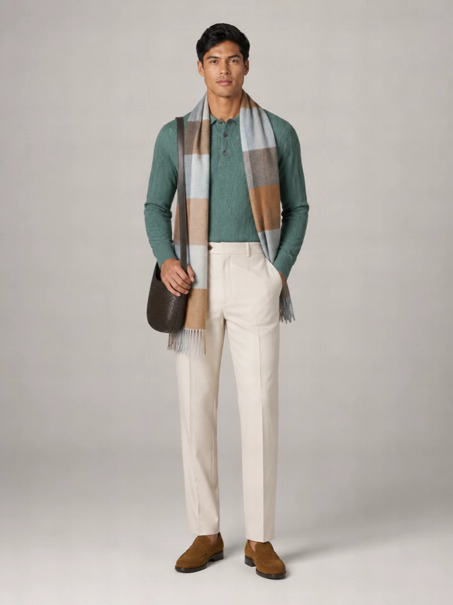 Etro Cashmere Long Sleeve Polo Shirt