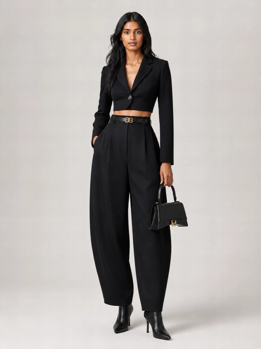 Balenciaga Wool Wide-Leg Trousers