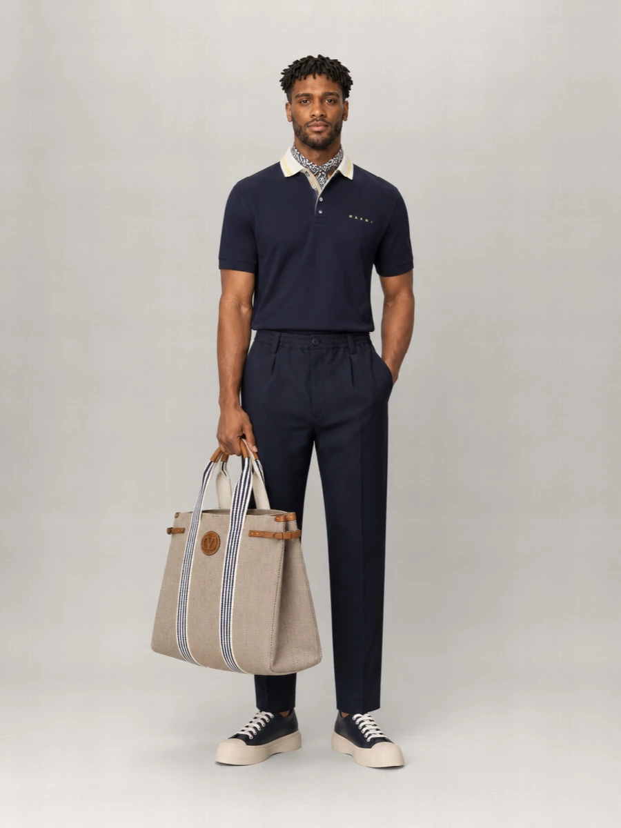 Marni Piqué Cotton Short-Sleeve Polo Shirt