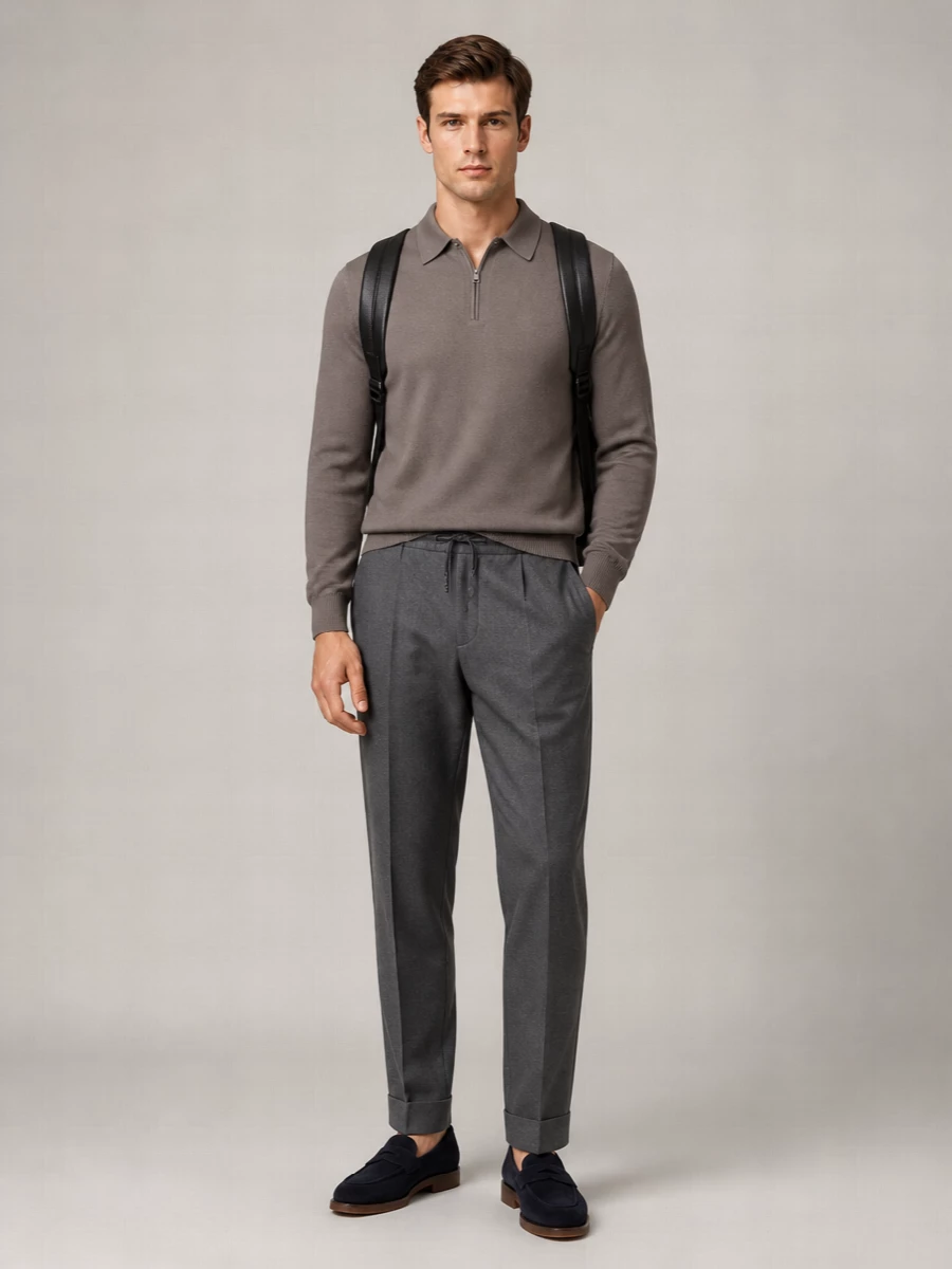 Brioni Wool Silk Straight-Leg Trousers