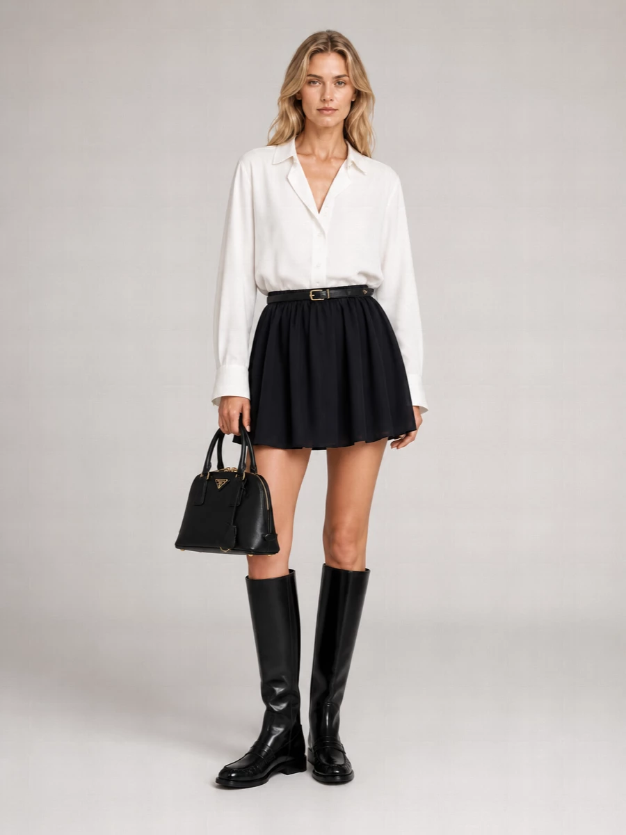 Prada Leather Knee-High Boots