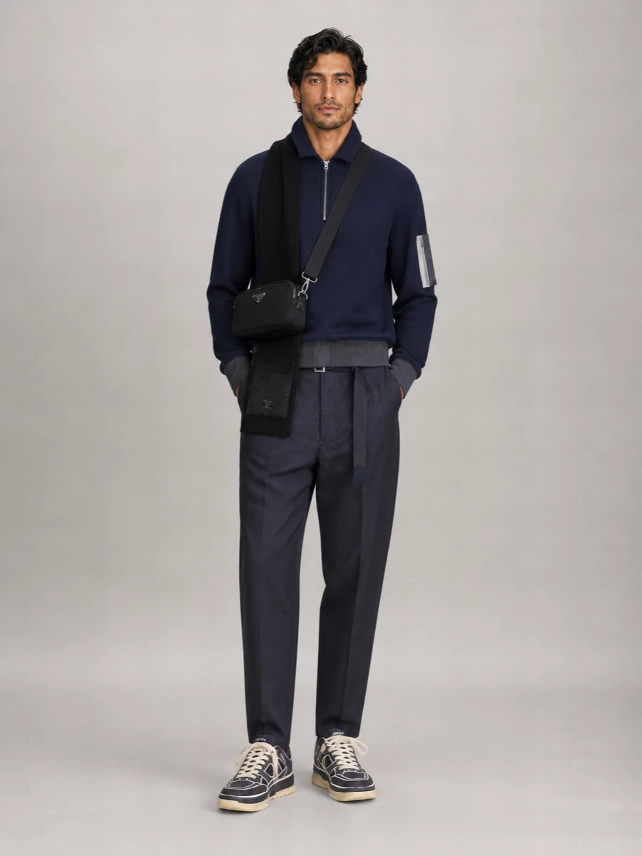 Sacai Cotton Terry Zip Polo Shirt