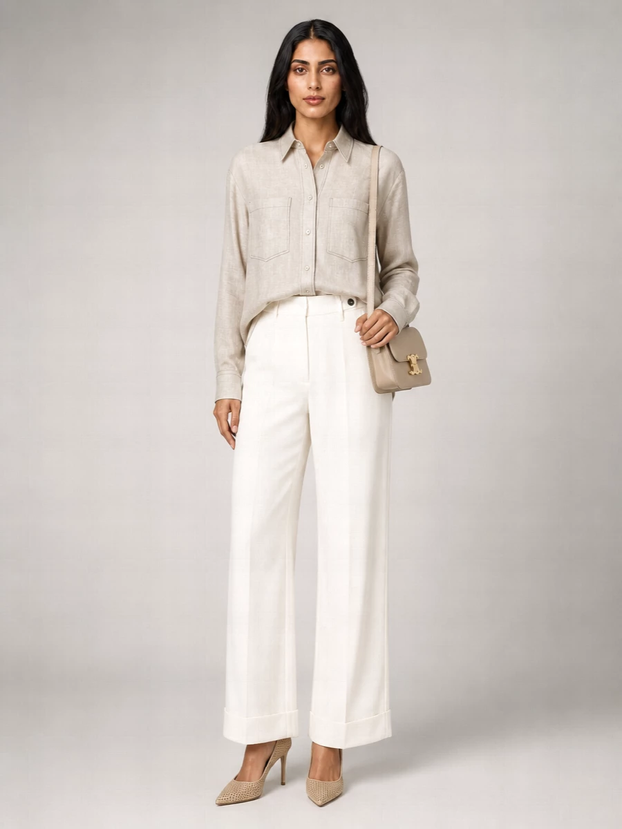 Brunello Cucinelli Linen Shirt With Chest Pocket And Structured Collar
