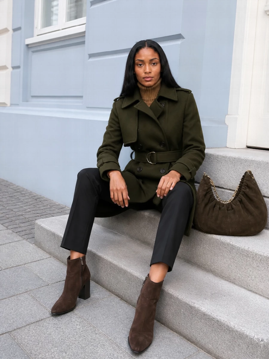 Michael kors trench max mara trousers outfit