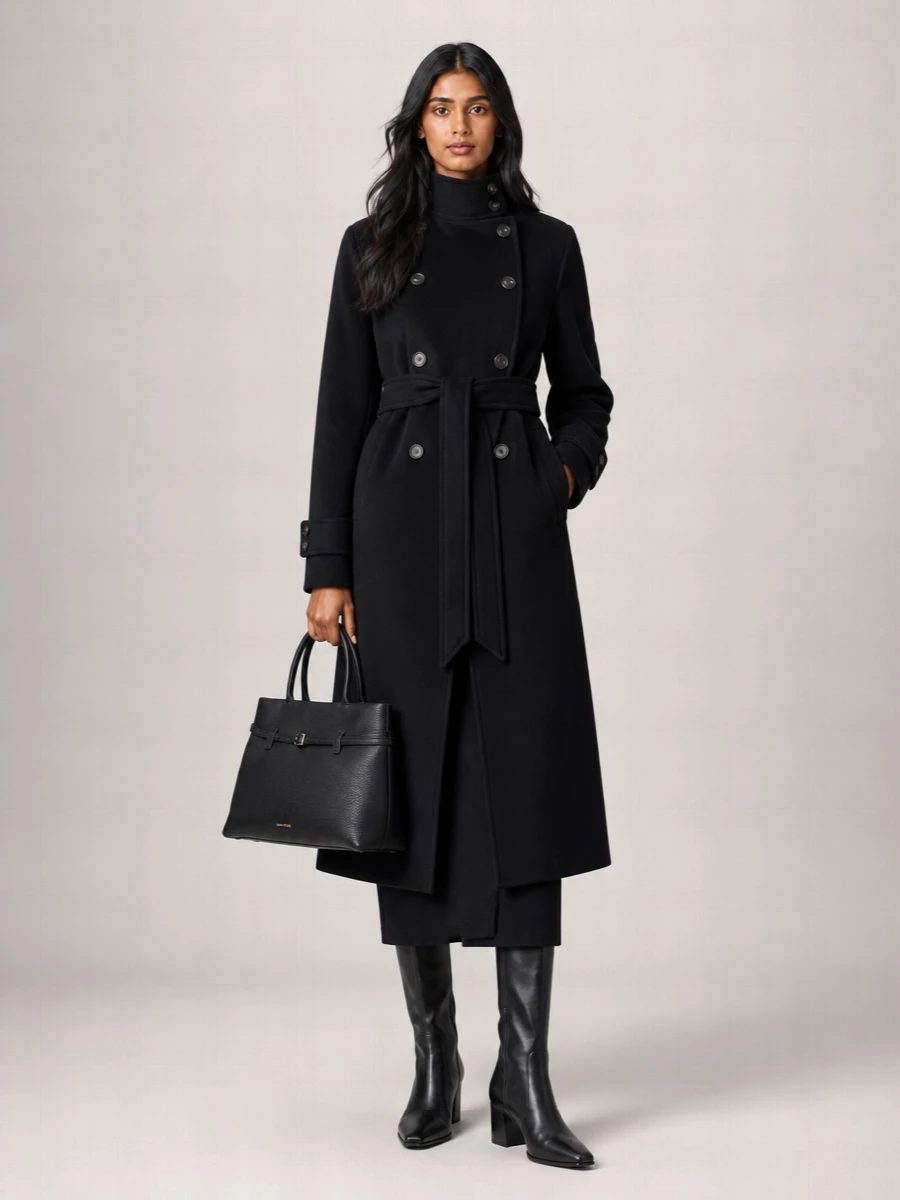 Tagliatore cupro double-breasted long coat