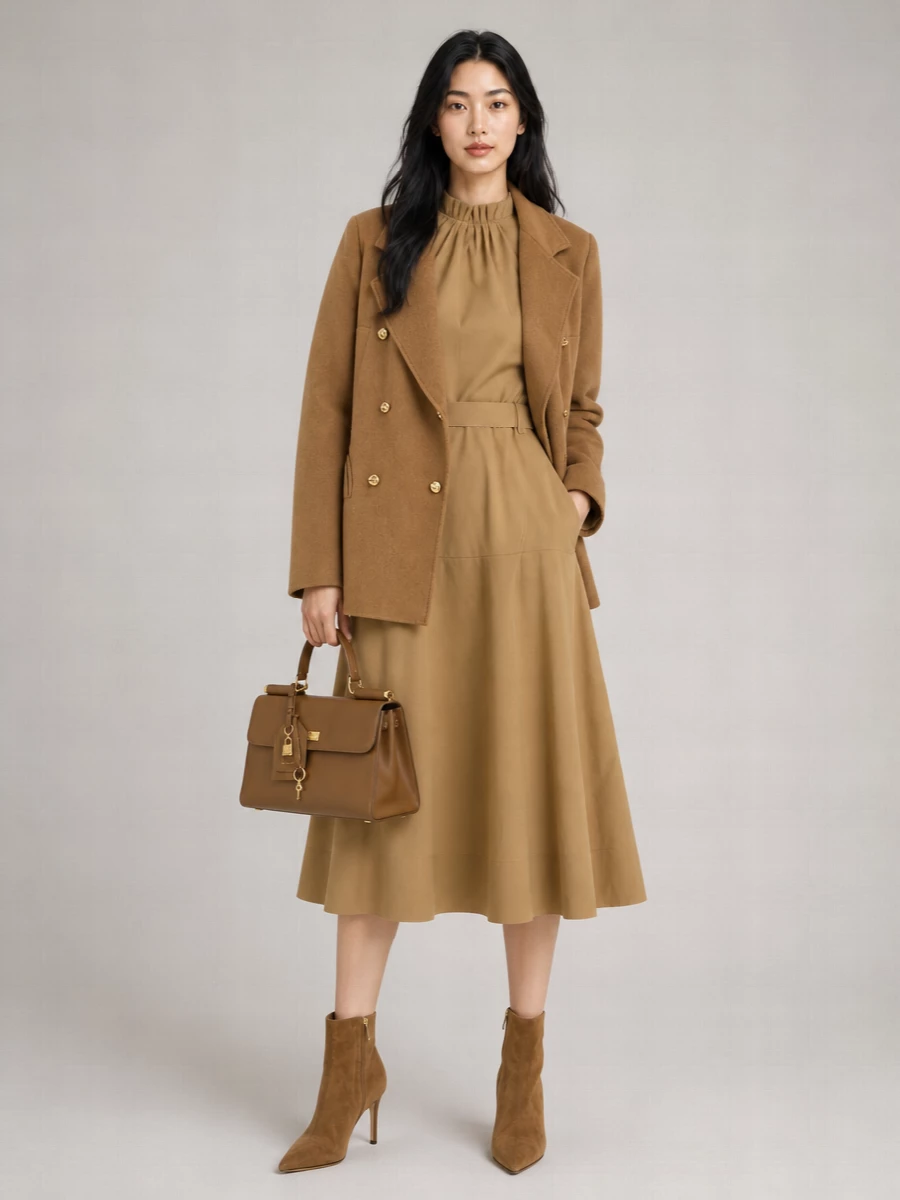 Blazé Milano Camel Hair Double-Breasted Coat