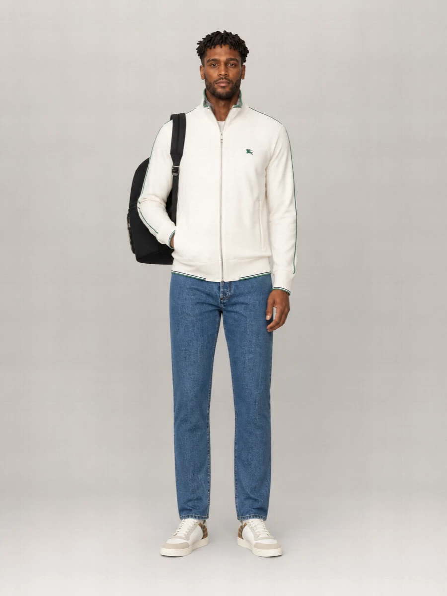 Burberry Leather And Suede Check Low-Top Sneakers
