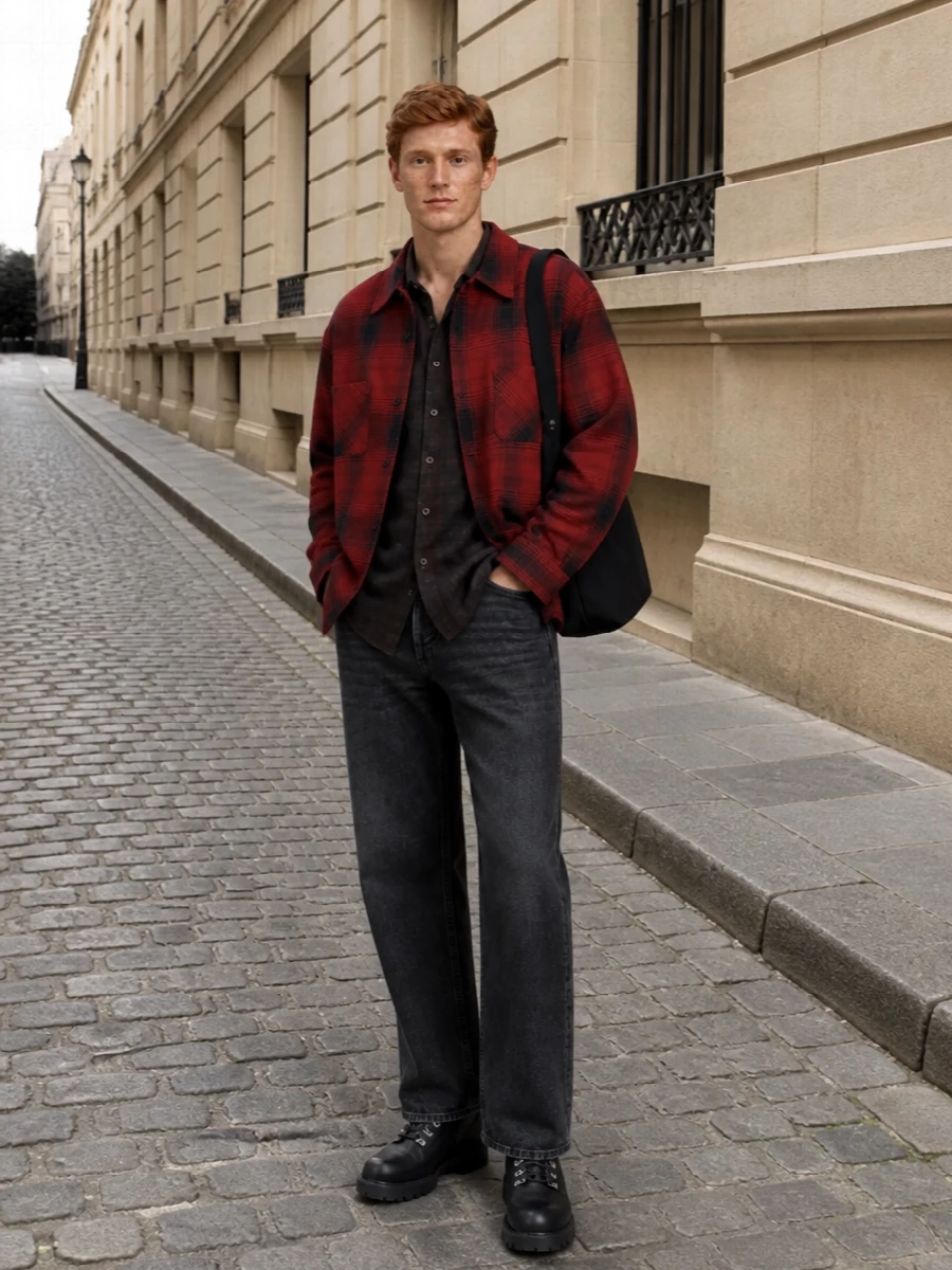 Our legacy checked overshirt black jeans boots