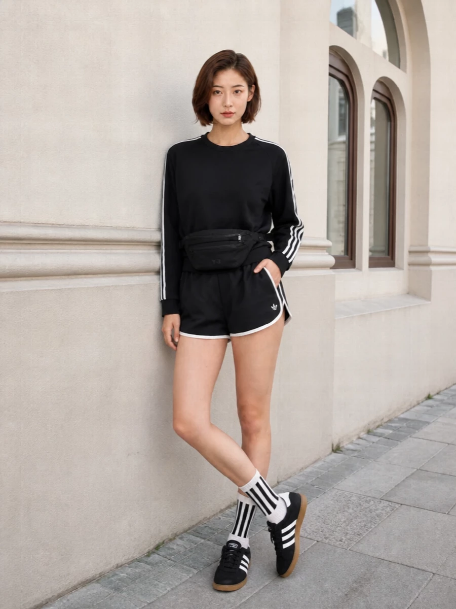 Y3 sweatshirt adidas shorts sneakers outfit