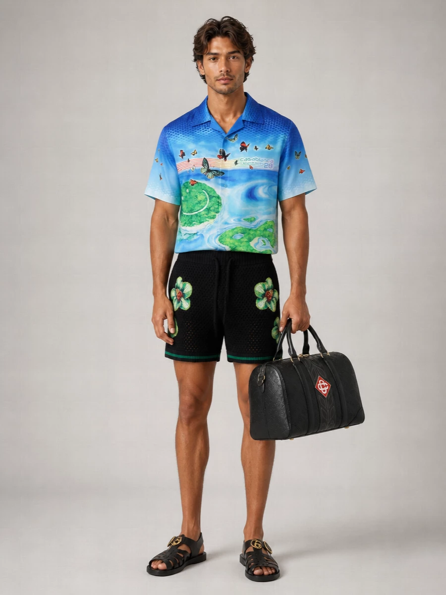 Casablanca Cotton Crochet Bermuda Shorts