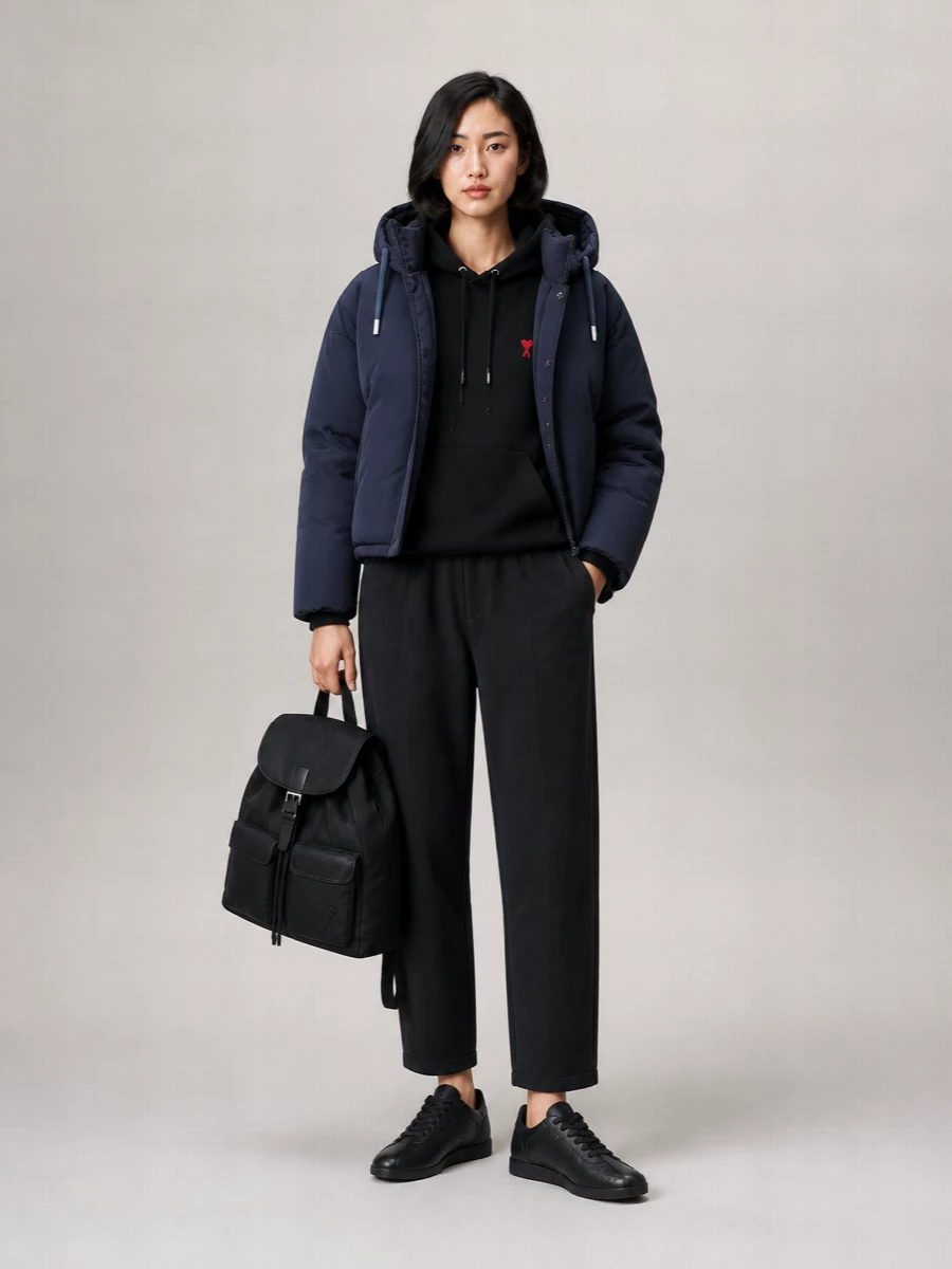 Ami Paris hooded down parka coat