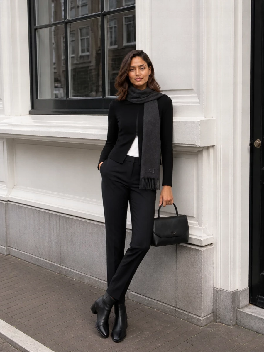 Giorgio armani black trouser emporio armani knit outfit