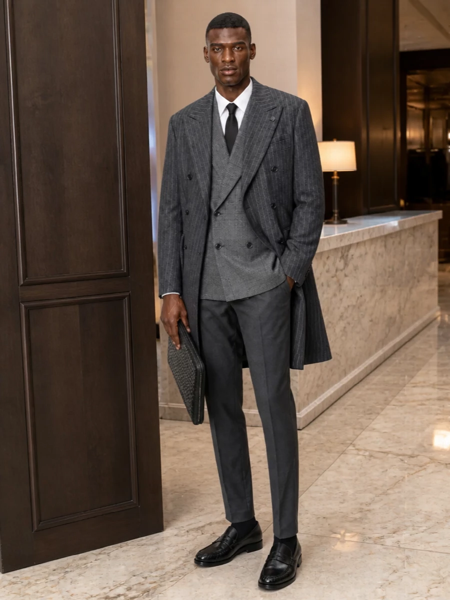 Lardini pinstripe coat pt torino trousers