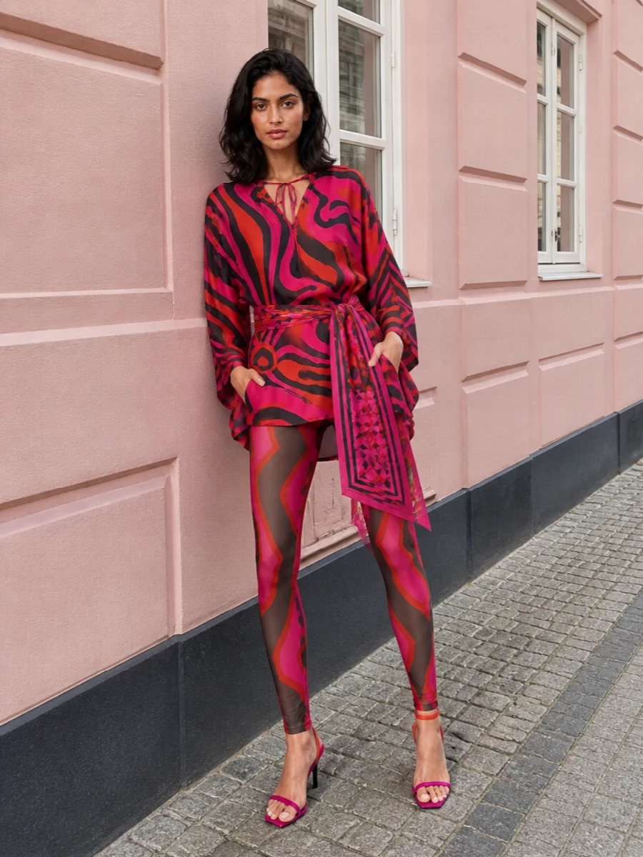 Pucci printed leggings tunic stiletto outfit